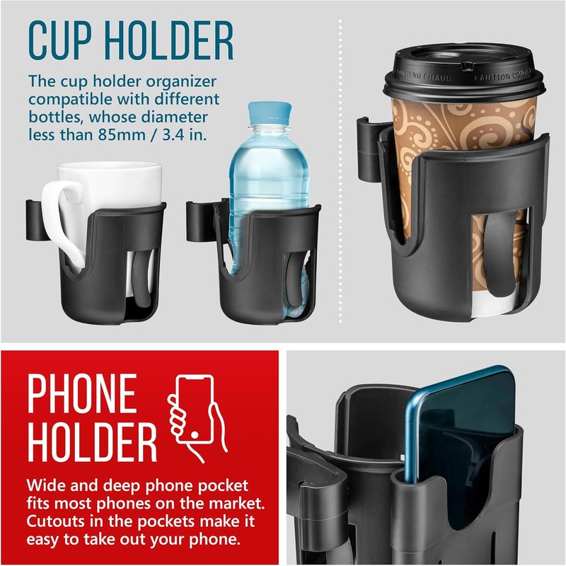 shopperals Clip-On Walker Cup and Phone Holder – Only Designed to be Compatible with Drive Medical ''Nitro'' Rollator Walkers. - Image 3